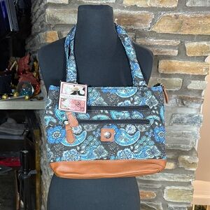 NWT Tiffany Rose Stylish Blue and Brown Women's Bag